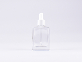 Klarglasflasche Miro 50ml - Pipette weiss
